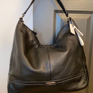COACH black shoulder/ crossbody pebbled leather bag
